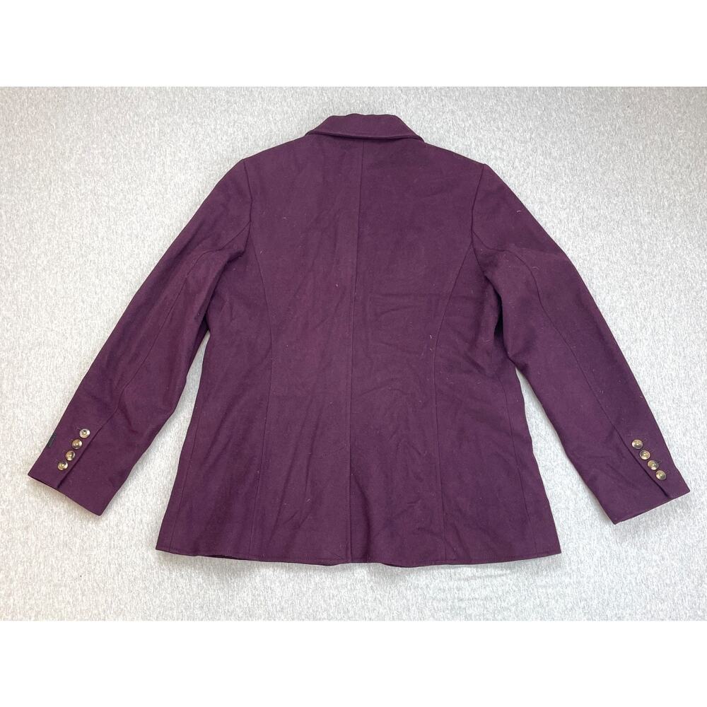 LL Bean Blazer Women 14 Purple Cashmere Wool 3-Button Jacket Single Breast Lined - Picture 3 of 10